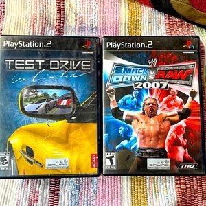 ✅2/$15✅PlayStation 2 SmackDown vs Raw 2007 & Test drive unlimited games!FunTime!